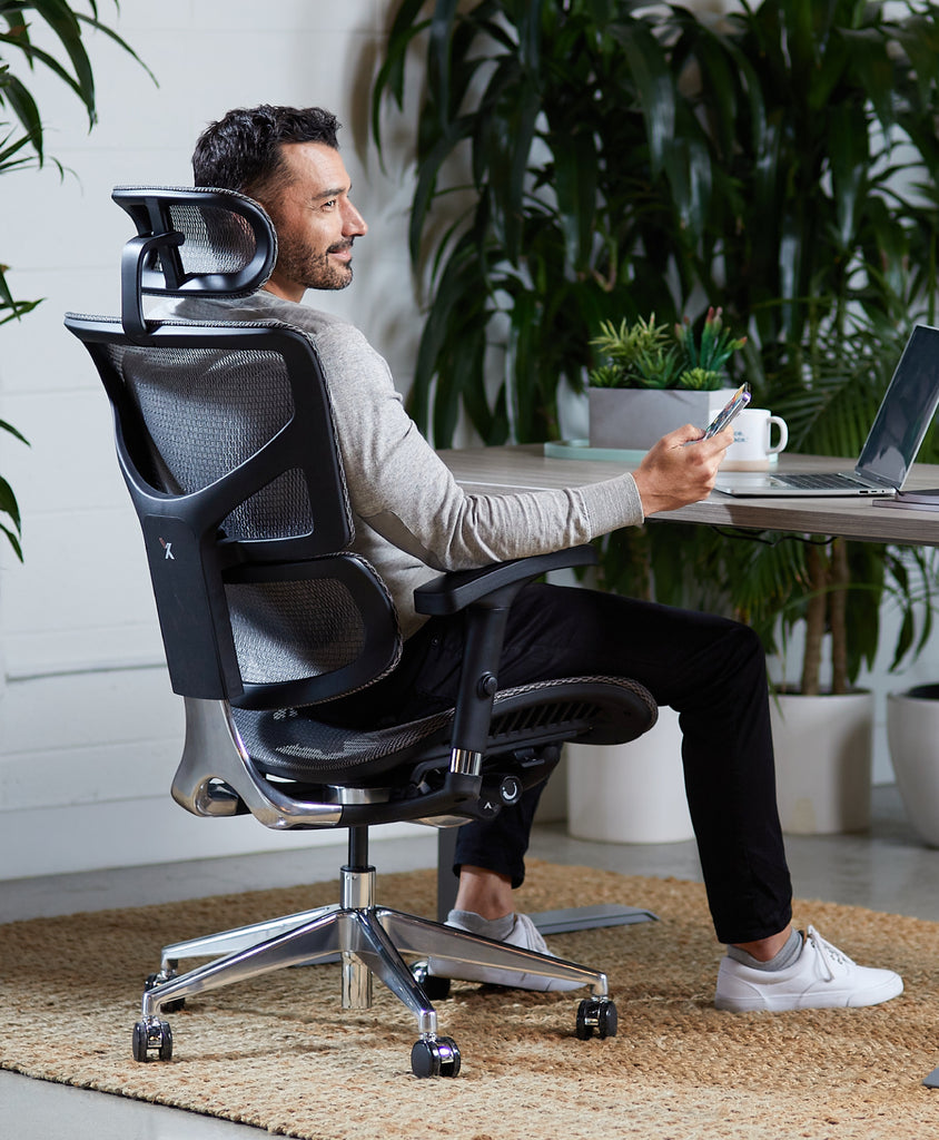  X-Chair X2 Management Task Chair, Black K-Sport Mesh Fabric  with Headrest - Ergonomic Office Seat/Dynamic Variable Lumbar  Support/Floating Recline/Highly Adjustable/Perfect for Long Work Days :  Office Products